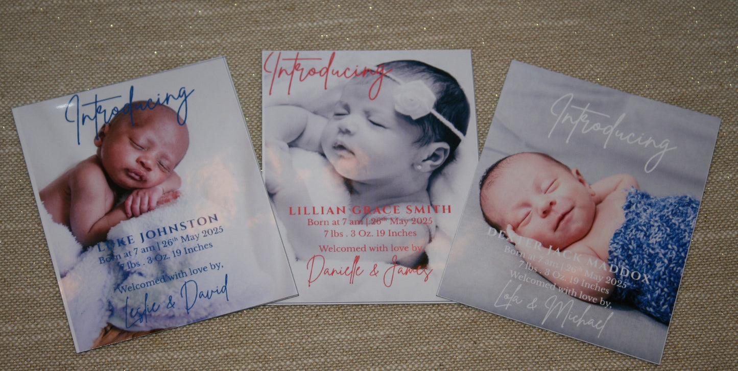 "Introducing" Baby Announcement Magnets 3.25 x 4