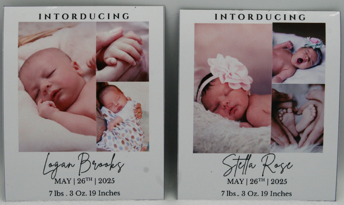 "Trio" Baby Announcement Magnets 3.25 x 4