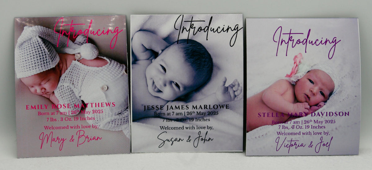 "Introducing" Baby Announcement Magnets 3.25 x 4