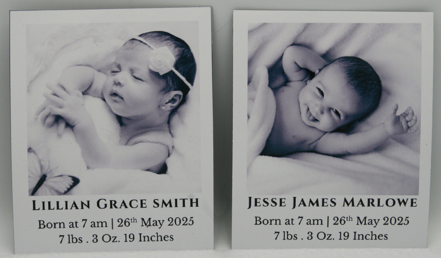 "Classic" Baby Announcement Magnets 3.25 x 4