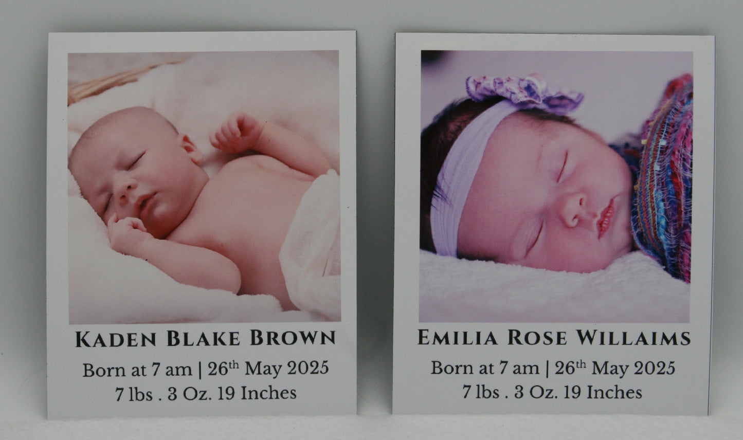 "Classic" Baby Announcement Magnets 3.25 x 4