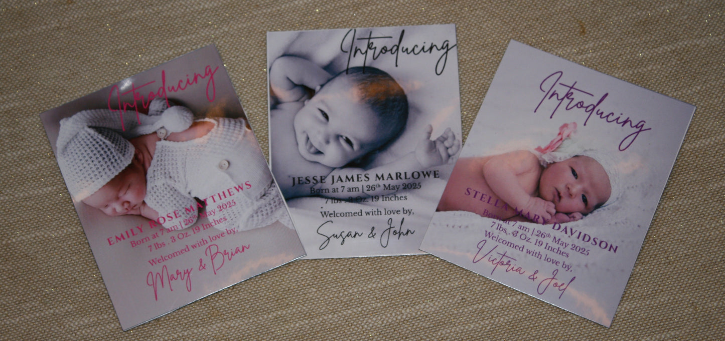 "Introducing" Baby Announcement Magnets 3.25 x 4