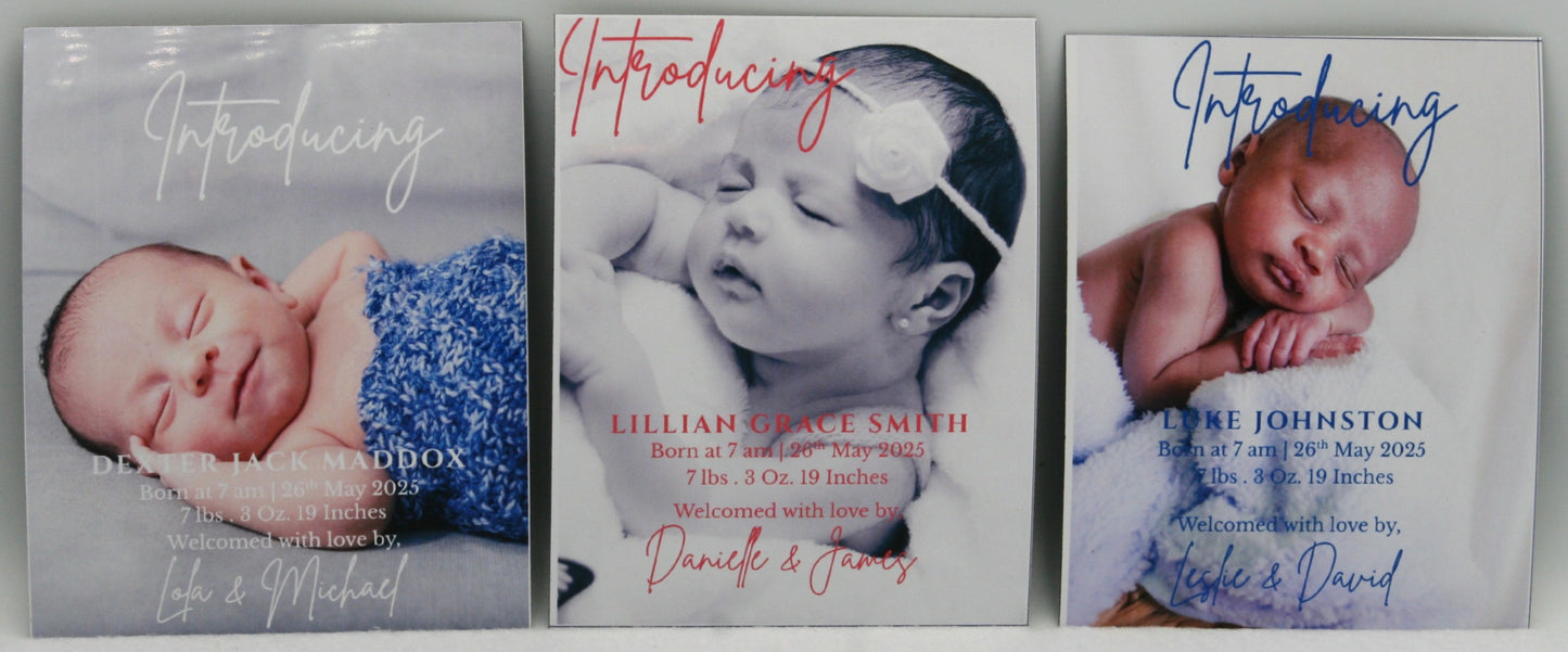 "Introducing" Baby Announcement Magnets 3.25 x 4