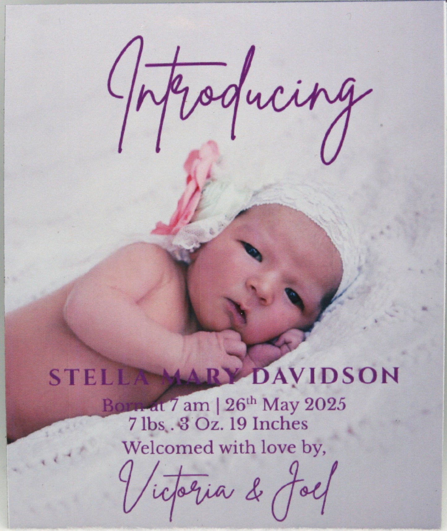 "Introducing" Baby Announcement Magnets 3.25 x 4