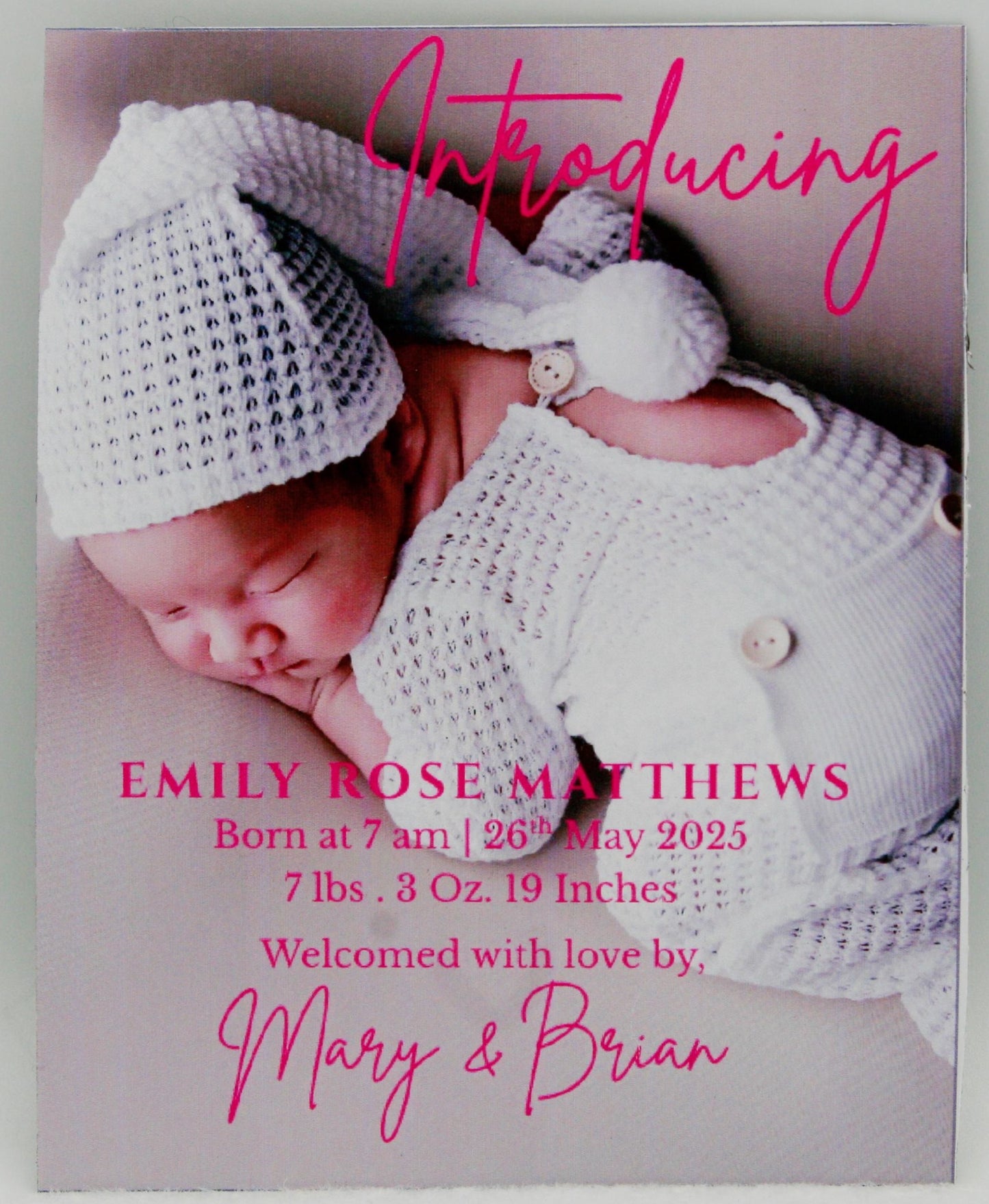 "Introducing" Baby Announcement Magnets 3.25 x 4