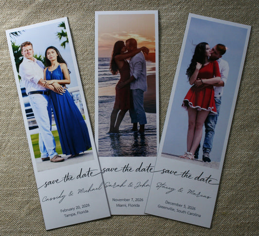 Wedding Save the Date Announcement Magnets 2.5 x 8